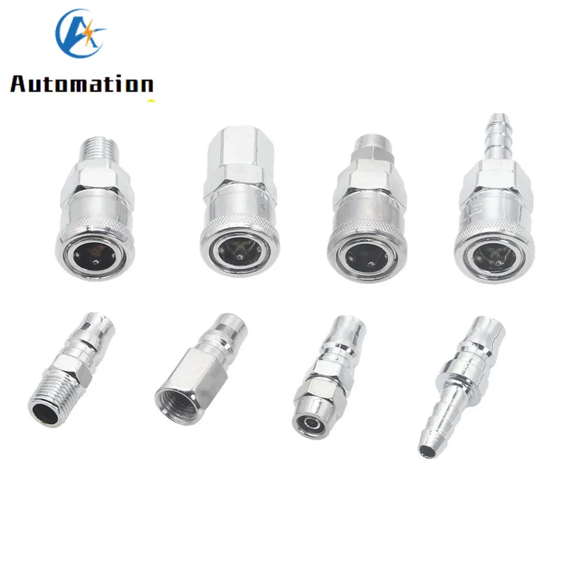 Qtqgoitem Pneumatic Silver Tone 13mm Male Thread Screw Connector Fitting SM20+PM20 (model