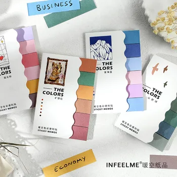 

120 Sheets Warm Air Color Series Planner Stickers Index Bookmark Solid Color Memo Pad Stationery Sticky Notes School Supplies