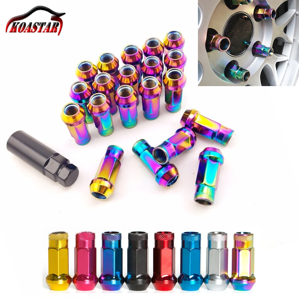 

SR48 Auto Steel Acorn Rim Extended Open End Wheel Racing Steel Wheel Lug Nuts With One Key 48mm M12X1.5 M12x1.25 20pcs