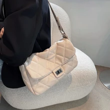 

Quilted Crossbody Messenger Bags for Women 2022 Luxury Designer Women's Spring Branded Trending Shoulder Bags Handbags Purses