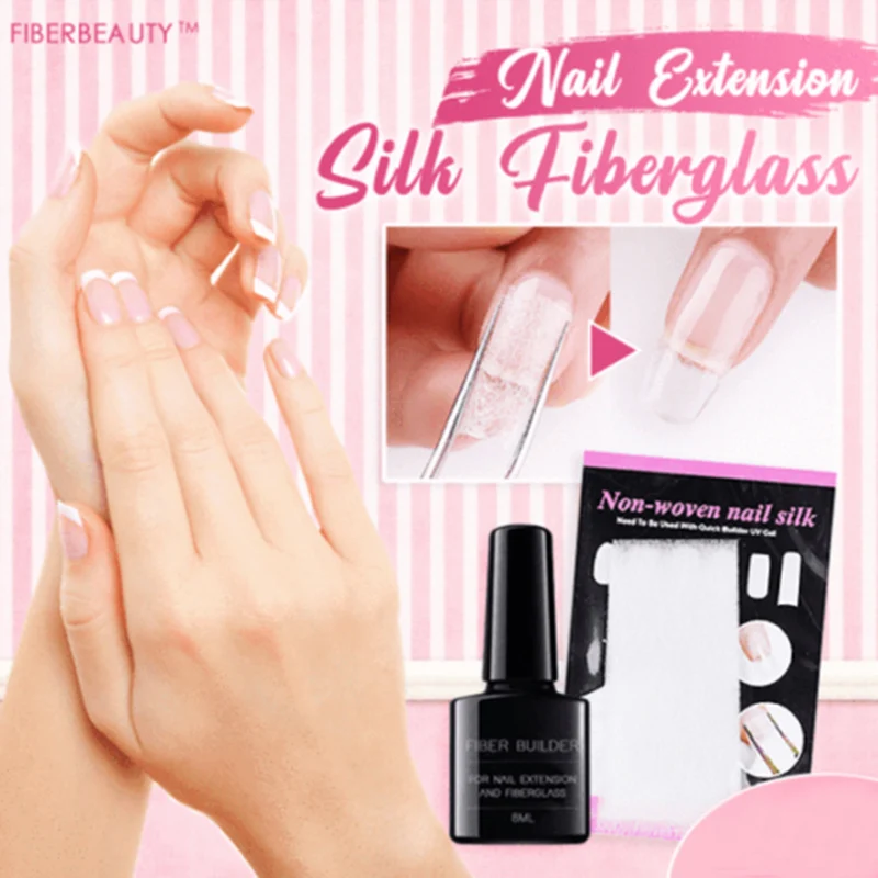DIY Nail Extension Fiberglass Set Strong Adhesion Acrylic Tips Home Salon Manicure Tool Women Nail Extension Fiberglass Gel