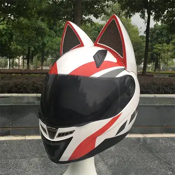 

Motorcycle helmet full helmet personality cat ear horned personality helmet