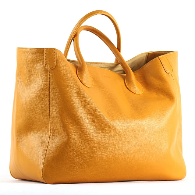 Oversize Tote Bag for Women 100% Genuine Leather Handbags and Purses Big  Cowhide Brown Large Shopper Bag Female Travel Handbag - AliExpress