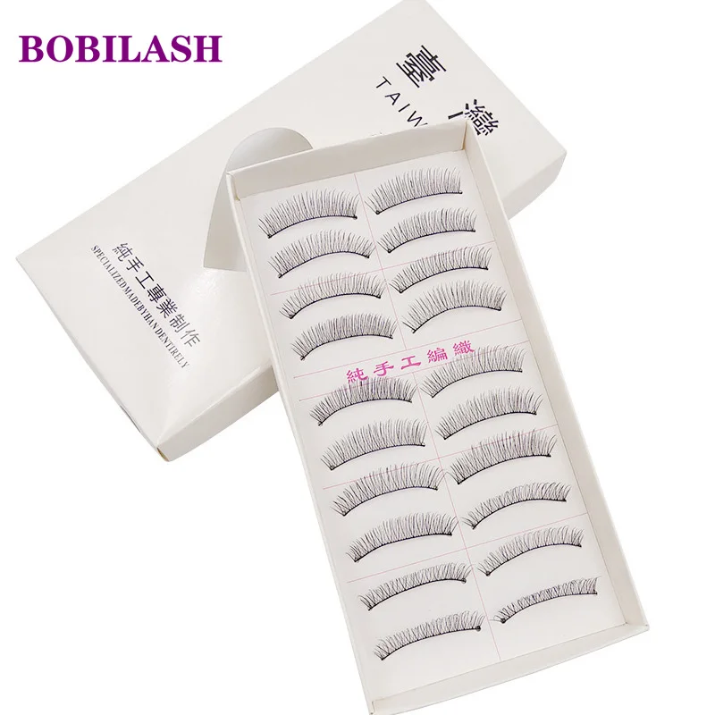 

10 Pairs Fasle Eyelashes Natural Handmade False Eye lashes Wispy Eye Lash Eyelash Extension Cross Fake Eyelashes Bobilash