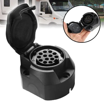 

1PC Plastic 12V 13 Pin Socket Trailer Towbar Connector For Cars Vans Caravans Commercial Vehicle RV Ship
