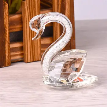 

1pc Crystal Swan Well Workmanship Exquisite Lifelike Elegant Home Ornament for Windowsill Office Home