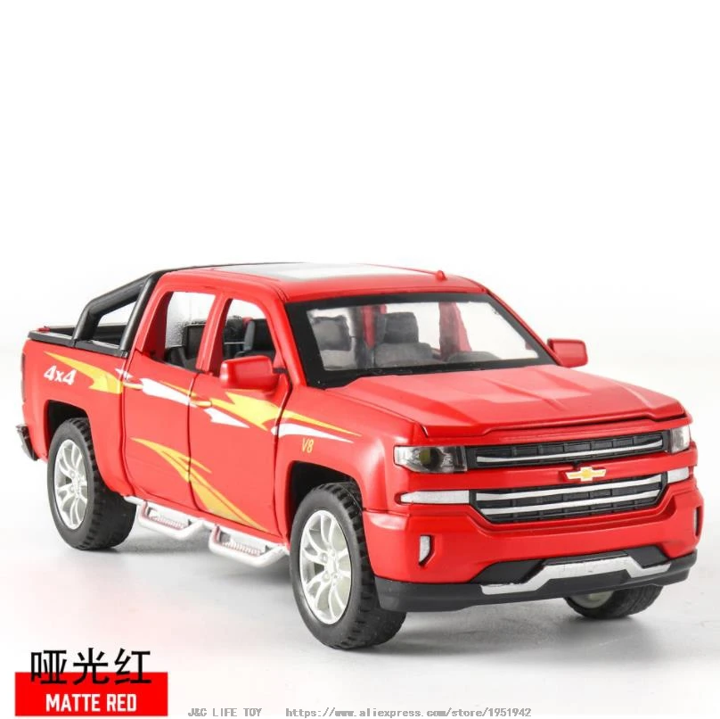 1:32 HX CHEVROLET пикап грузовик игрушка автомобиль металлические Игрушки Diecasts& Toy транспортные средства модель автомобиля высокая Игрушечная машина игрушки для детей - Цвет: Красный