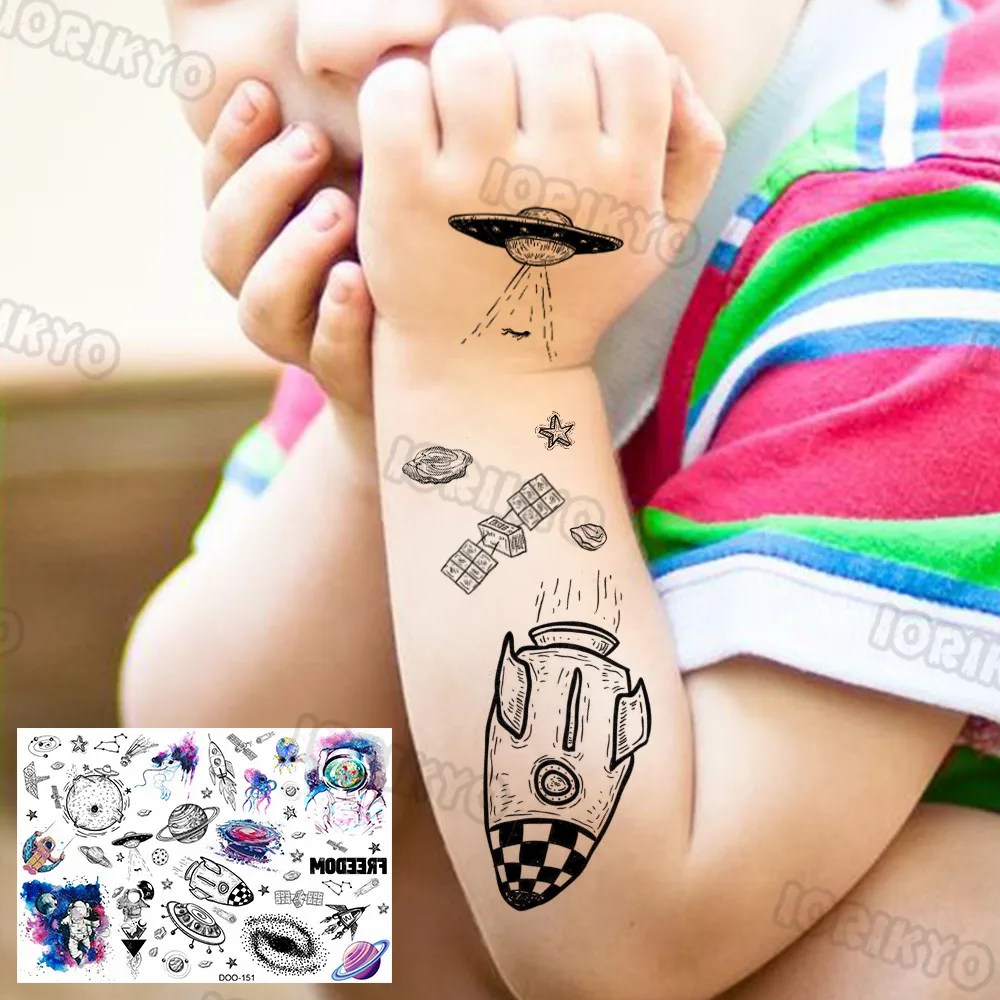 Tatuajes temporales de astronauta del espacio exterior para niños, niño,  niña adulta, cara falsa negra, pegatina de tatuaje, Estrella, Galaxia,  tatuajes DIY, planetas - AliExpress
