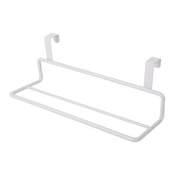 

Hanging Iron Double Pole Organizer Cupboard Door Back Towel Rack Cabinet