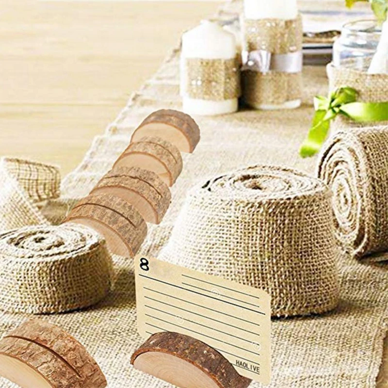 10PCS Wooden Stump Design Business Cards Holder Wedding Party Name Card Holder Stand Office Desk Memo Menu Photo Clips Ornaments