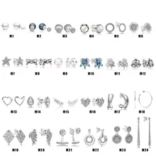 Твердые 925 стерлингового серебра серьги-гвоздики из чистого серебра круговой Крылья блестящие серьги, модное ювелирное изделие