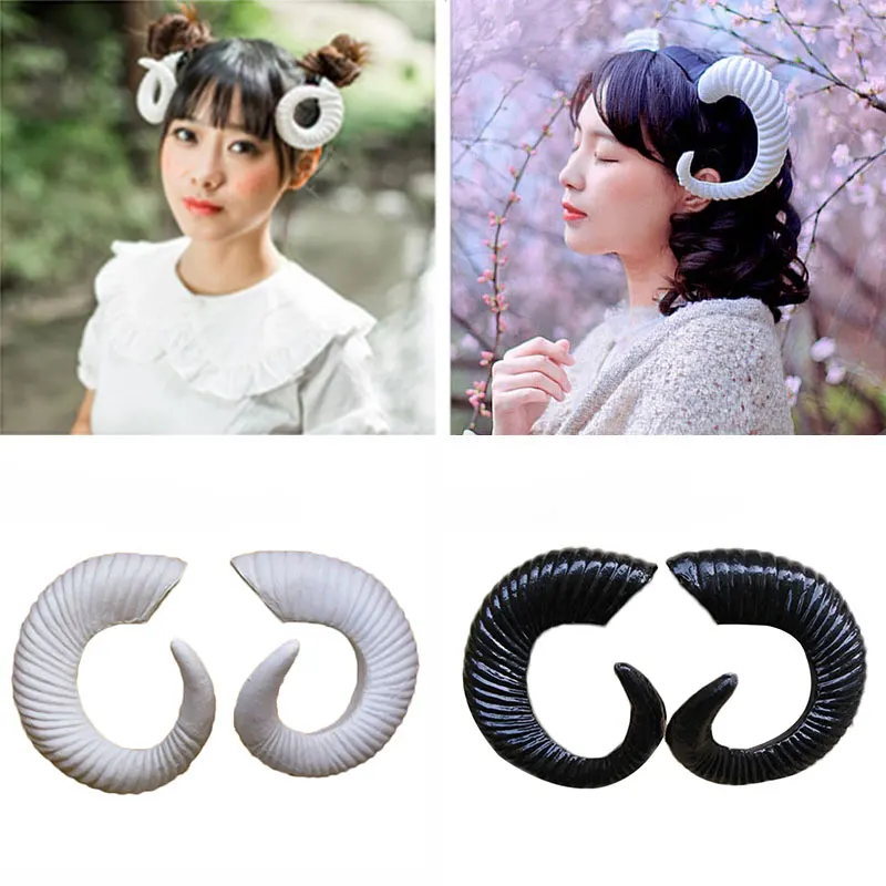 Small Ram Horns Simulation Plastic Goats Horn DIY Cosplay Headband Goat