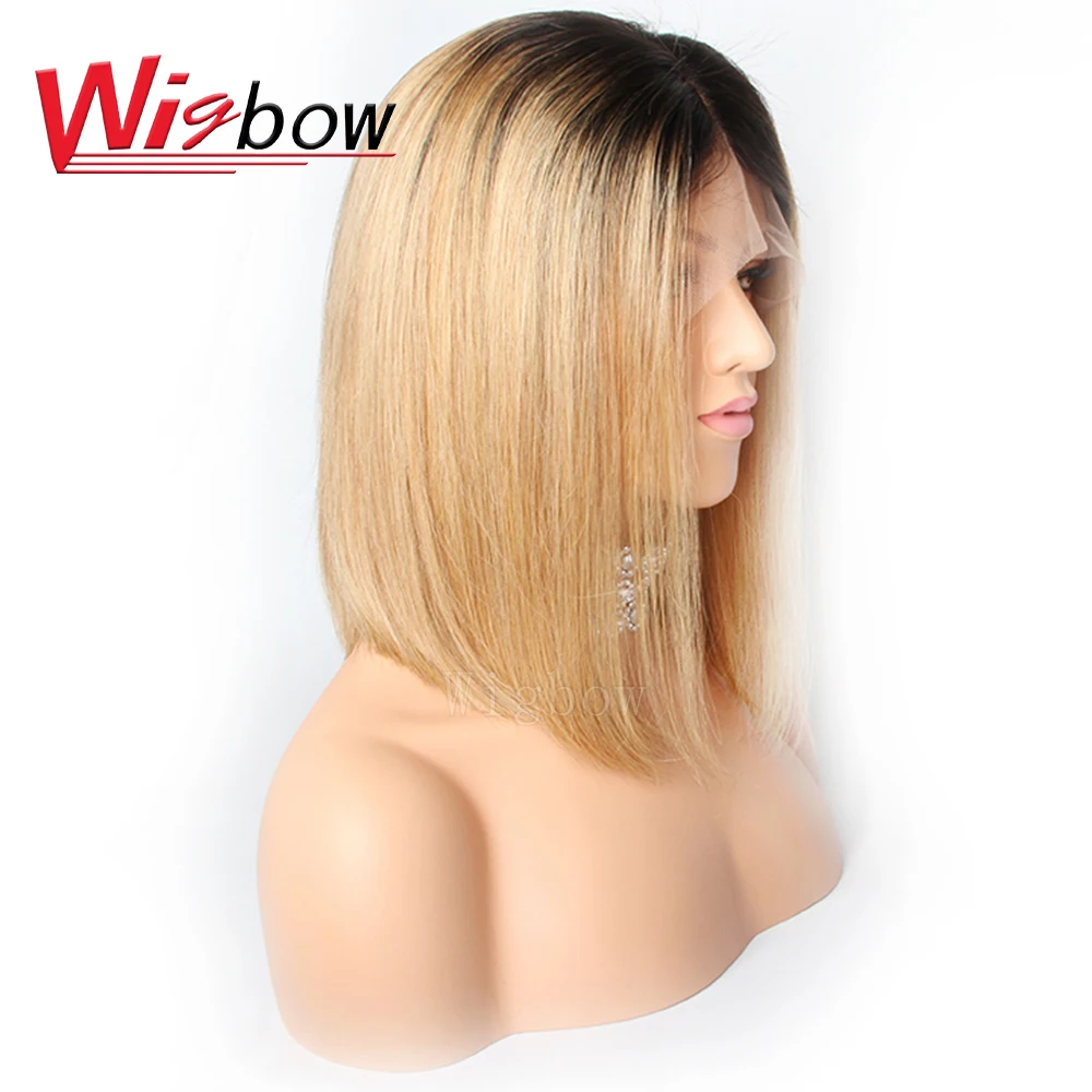 Парики Wigbow OneCut 1B/27 цветов 13х6 короткие передние парики Бразильские прямые