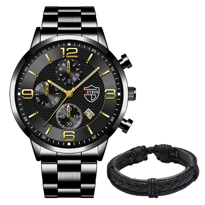 Fashion Men's Sports Watches Stainless Steel Analog Quartz Wristwatch Male Business Luminous Clock Luxury Casual Silver Bracelet 