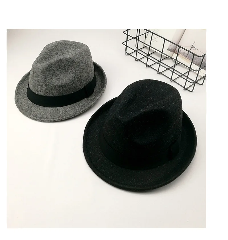 Женские Fedoras Maylisacc осенне-зимняя шерстяная однотонная женская Ретро Маленькая джазовая шляпа британская шерстяная фетровая шляпа Мужской козырек