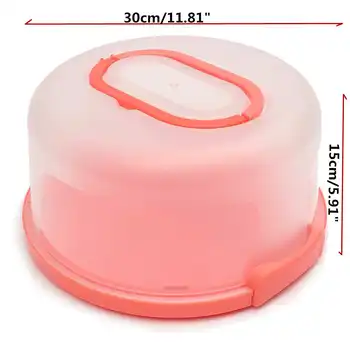 

Plastic Round Cake Box With 8 Inch 10 Inch Handle Bread Box With Buckle