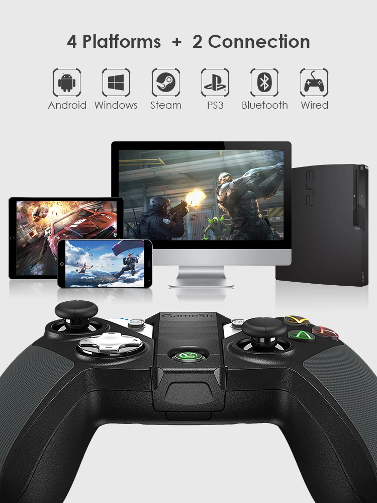 GameSir G4 Bluetooth USB проводной контроллер для Android смартфон ТВ коробка планшет VR игры, для Windows PC( из CN, US, ES