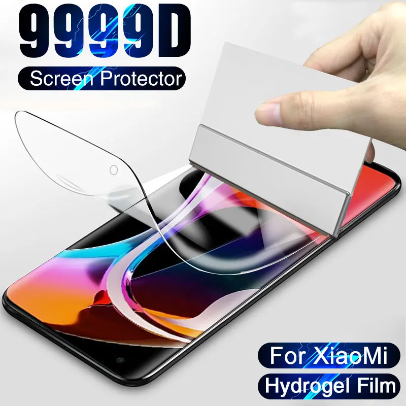 Полная защита экрана для Xiaomi Mi 10 Lite 9 8 SE Гидрогелевая пленка Xiami Note 10T Pro CC9 A2 MIX 2 S 3 F1 |