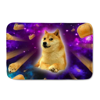 

Upetstory Funny Galaxy Space Dog Hallway Doormat Anti-slip Bathroom Kitchen Door Mats Soft Floor Carpet for Entrance Front Door
