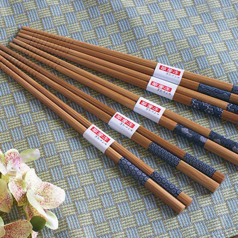 5 пар полезное в японском стиле бамбуковое палочки для еды многоразовый узор «Кот-счастливчик» палочки для еды в подарок для жениха