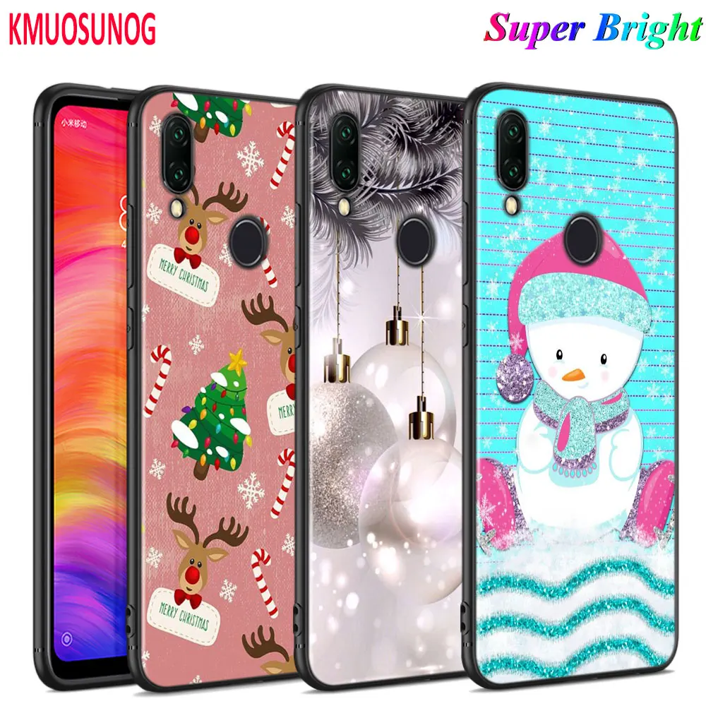 

Black Silicone Cover New Year Gifts Christmas for Xiaomi Redmi Note 8 7 6 5 4X 4 K20 Pro 7A 6A 6 S2 5A Plus Phone Case