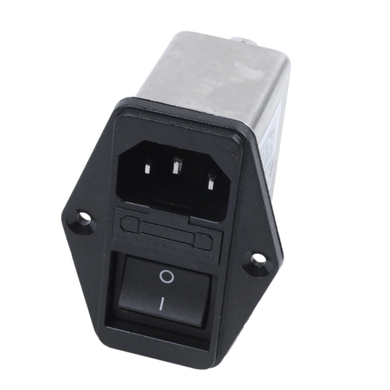 Клеммы с припоем IEC 320 C14 EMI фильтр+ лодочный переключатель+ держатель предохранителя