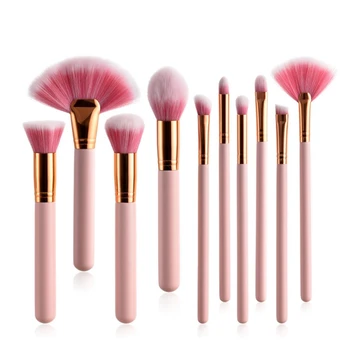 

Recommend 10 Pcs Pink Makeup brushes set Cosmetic Foundation Powder Eyeshadow Make up Brush