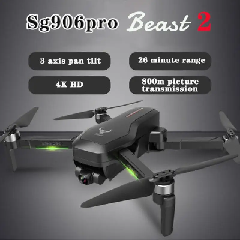 Дрон бесщеточный Sg906pro Beast 2 с тремя осями 4k Hd Gps дистанционное управление