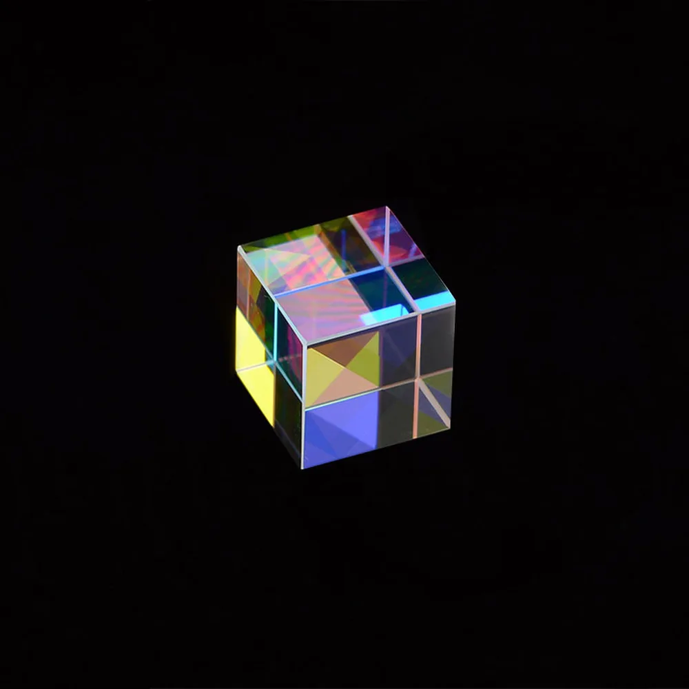 

25*25*25mm Color Prism Cube Light Gift From Optical Science Experiment Puzzle with Box Prisma with Free Fashlight