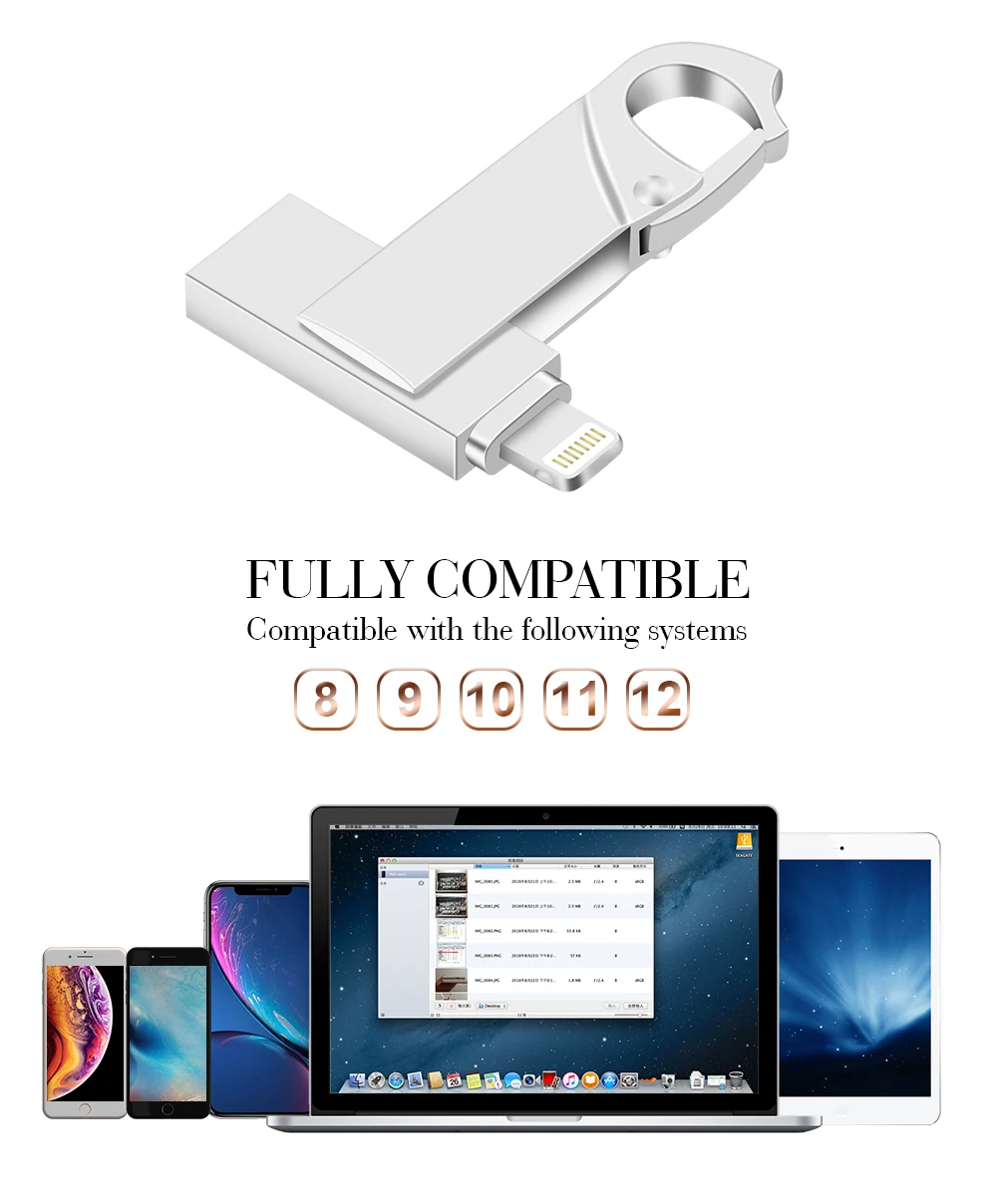 thumb USB for iphone/ipad/Lightning/ios/OTG memory stick pendrive mobile MicroUSB Flash Drive 16GB 32GB 64GB pen drive usb 2.0