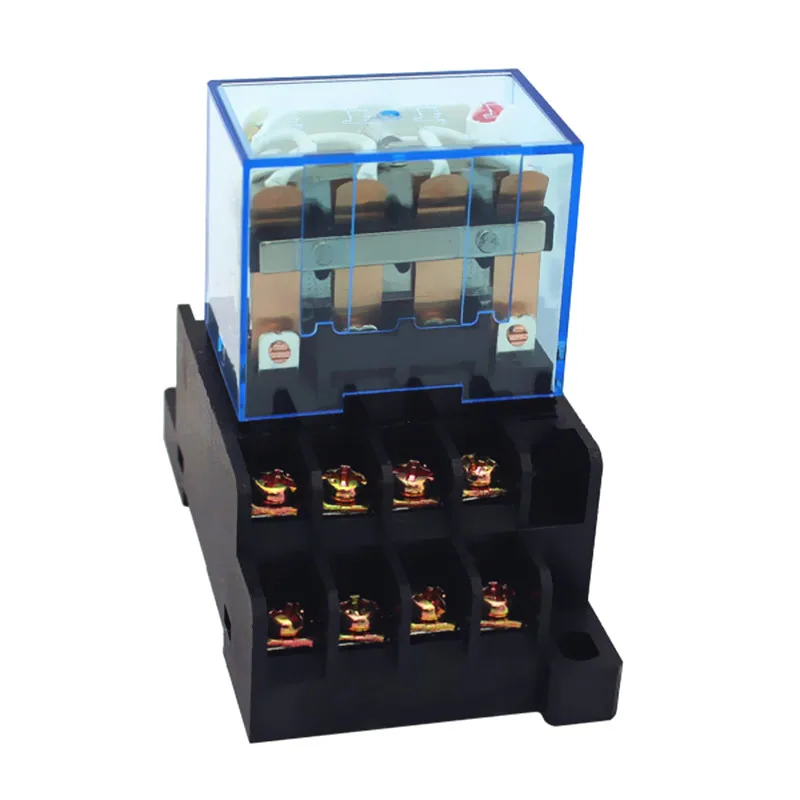 LY4 base (3set) silver contact relais LY4N J HH64P relay JQX 13F rele DC 12v 24v 110v 220v AC