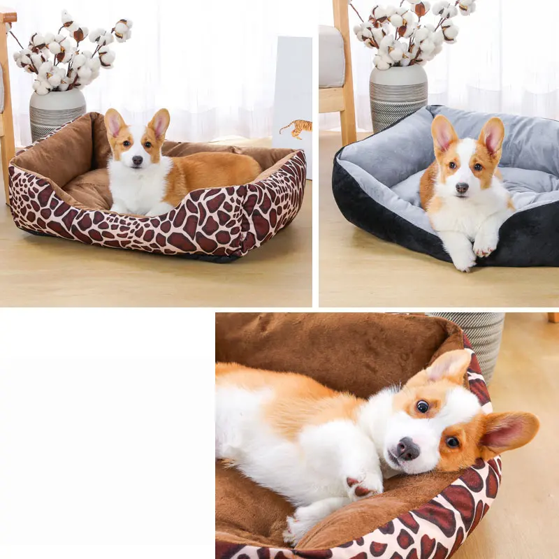 Bone Pet Bed Warm linen For Small Medium Large Dog Soft Pet Bed For Dogs Washable House For Cat Puppy Cotton Kennel Wash Pet bed