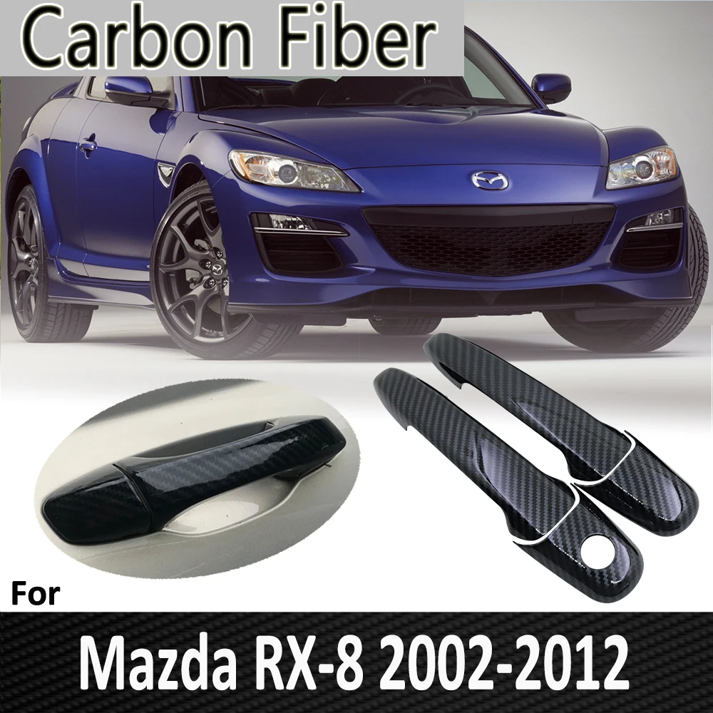 Черное углеродное волокно для Mazda крышка ручки двери RX8 RX 8 2002 2003 2004 2005 2006 2007 2009 2010
