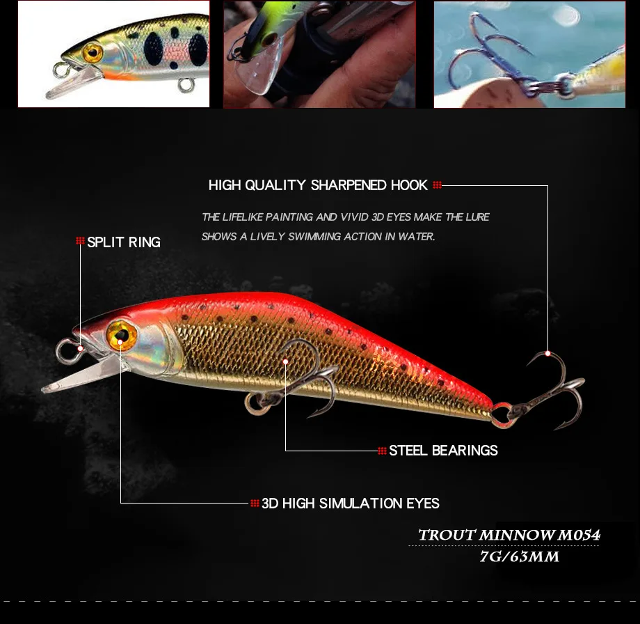 Sinking trout minnow 4.3g isca artificial wobblers fishing lure bionic plastic hard bait for sea fishing bass trout pike pesca Sinking trout minnow 4.3g isca artificial wobblers fishing lure bionic plastic hard bait for sea fishing bass trout pike pesca