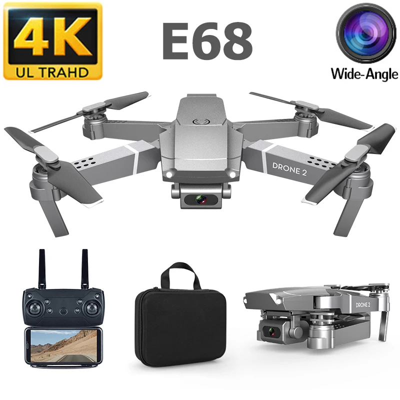E68 RC 4K Дрон HD камера 1080P WiFi FPV вертолет Квадрокоптер Аэрограф видео