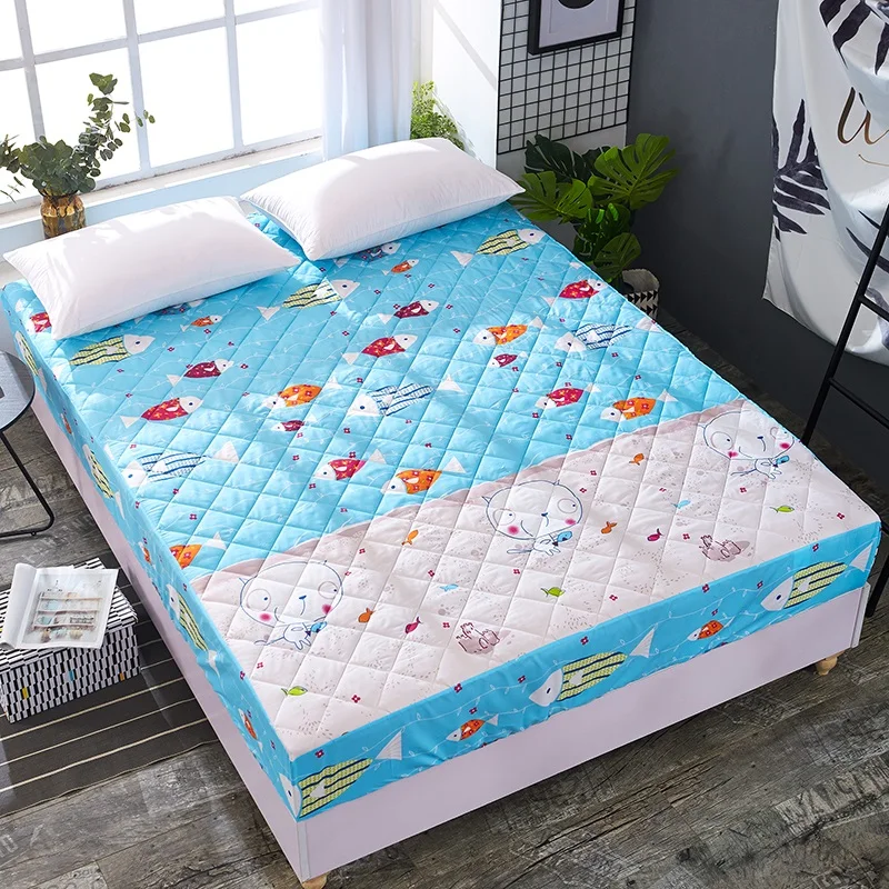 Colchas de cama стеганый наматрасник с принтом, покрывало для кровати с защитой 1,8 м/1,5 м, противоскользящий чехол для кровати, не скатывается, не выцветает - Цвет: Matress Cover-22