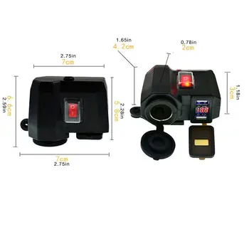 

Motorcycle USB Cigarette Lighter Socket Kit Motorcycle Supplies Waterproof Cigarette Lighter Charger Adapter