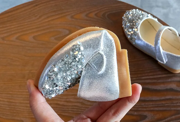 JGVIKOTO Mary Janes Girls Shoes With Rhinestone Fashion Princess Sweet Antiskid Soft Children's Flats Kids Glitter Party Shoes sports shoes kids sneakers kids shoes kids sports shoes kids flats