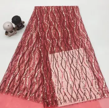 

fashionable tulle embroidery french net lace fabric L-12414 with sequins embroidered tulle