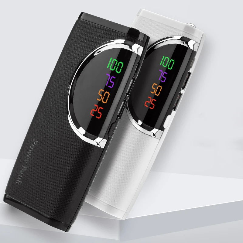 

Power Bank Waterproof Portable 10000 MAh for All Smart Phone Battery Powerbank Fast Charging External Battery Full Screen LED