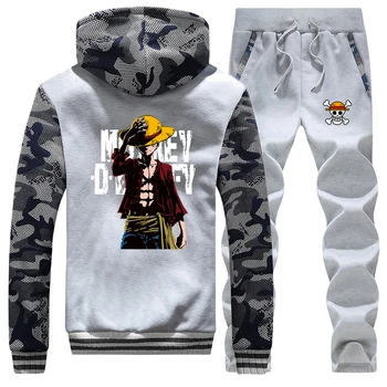 

One Piece Pattern Men's Rompers Full Man Tracksuit Sweatshirt 2Pcs Sets Clothes Hot Style Fashion Winter Men Sportswear Clothing