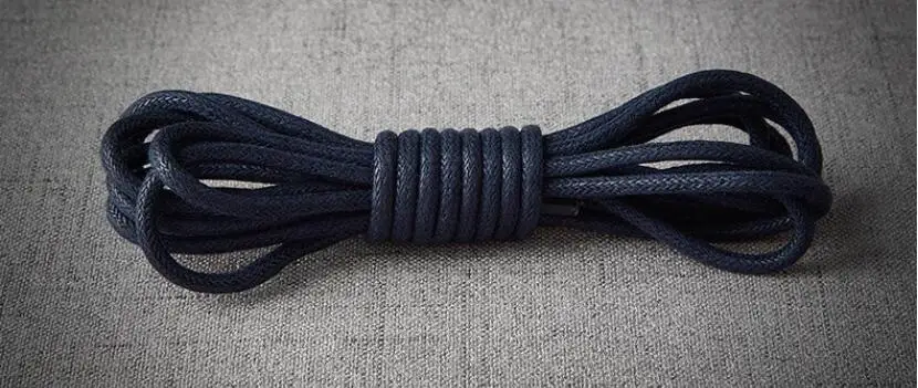 deep blue 60 см/23,6 ''Детские Вощеные хлопковые круглые шнурки для ботинок кожаные водонепроницаемые шнурки мужские ботинки шнурки - Цвет: deep blue