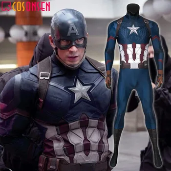 

Avengers Endgame Steve Rogers Adult Jumpsuit Captain America Cosplay Costume for Halloween Christmas COSPLAYONSEN