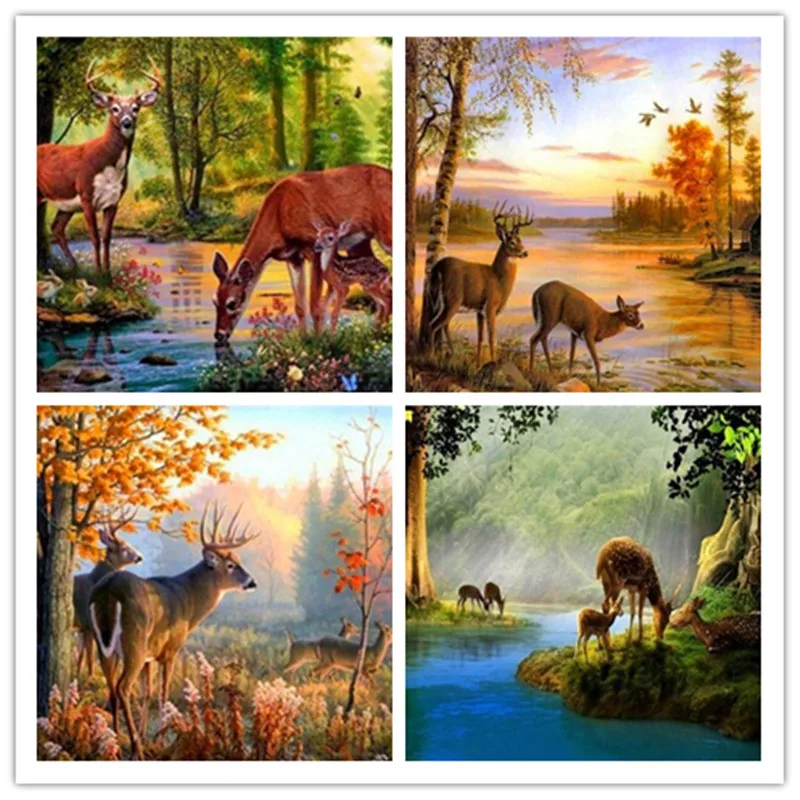 

DIY NEW Diamond Embroidery Animal Deer Full drilling Diamond Painting Cross Stitch Home Decoration Christmas gift