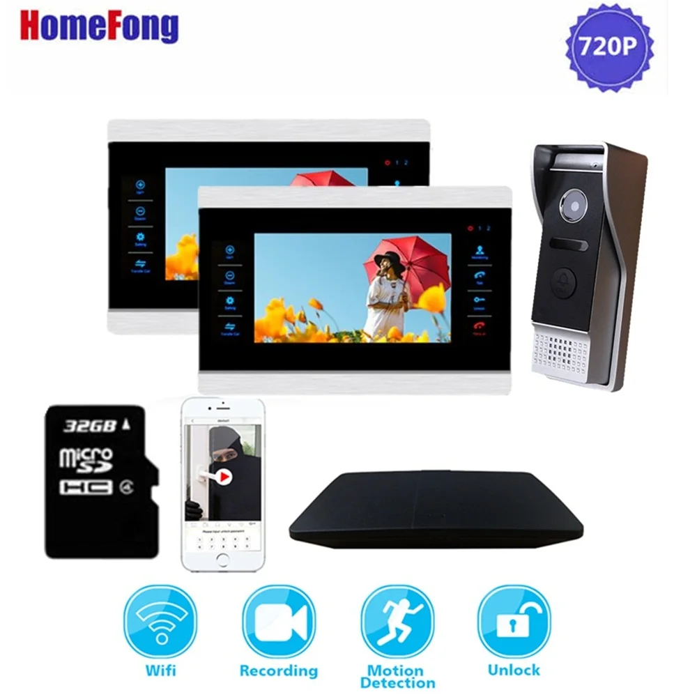 Homefong 720P Wi Fi система внутренней связи беспроводной видеозвонок с монитором