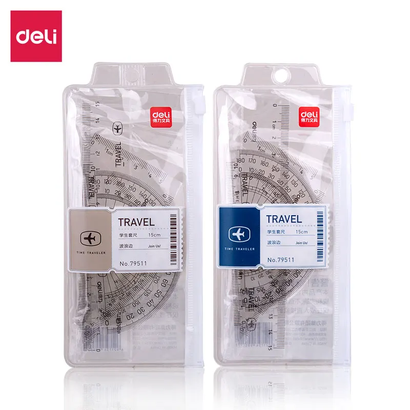 

Deli Effective Student Exam Drawing Set Ruler (straight Ruler * 1 + Triangle Ruler * 2 + Protractor * 1) Random Color 79511