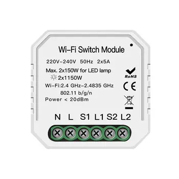 

Compact Concealed Wifi Switch 2 Independent Control Switch And Panel Switch Independent Control Switch