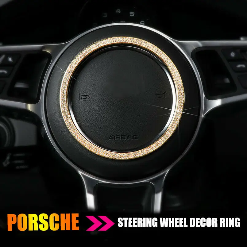 Алмазное украшение рулевого колеса автомобиля кольцо отделка для Porsche Macan 718 Panamera