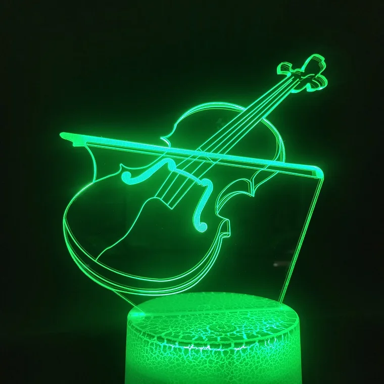 3D лампа Музыкальные инструменты Violoncello для внутренней декорации подростка подарок дропшиппинг светодиодный ночник лампа сенсорный датчик