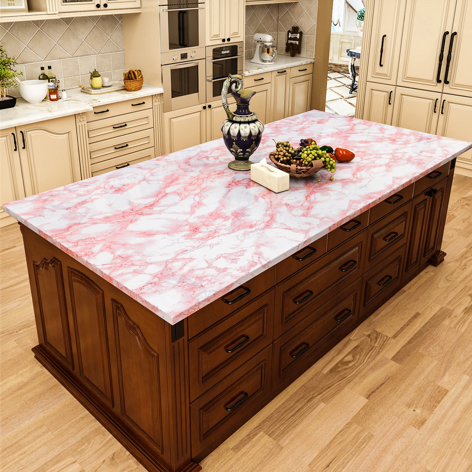 1M/2m Marble Waterproof Countertop Wall Stickers Vinyl Self Adhesive Wallpapers Decorative Film Kitchen Cabinets Contact Paper